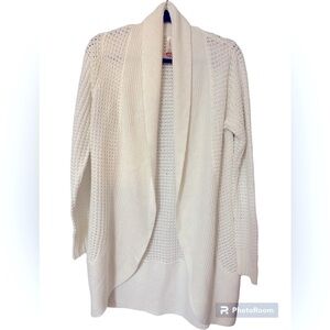 No Boundaries sweater cardigan wrap long sleeve white Sz XL (15/17) juniors D-11
